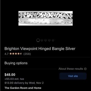 Brighton Viewpoint Hinged Bangle Silver